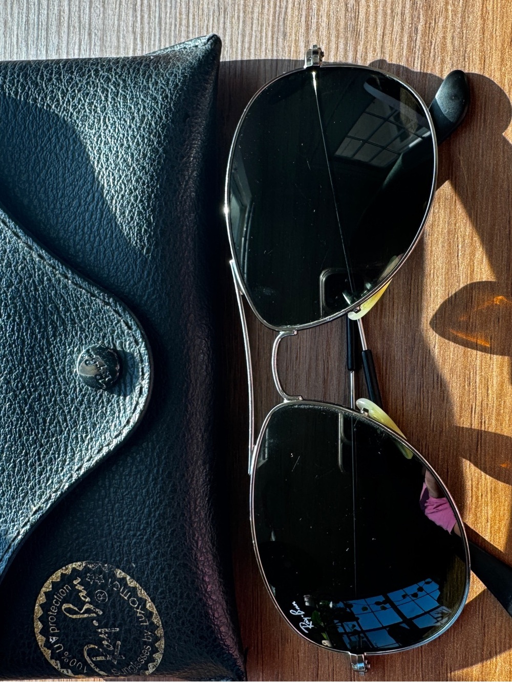 Ray-Ban Silver Frame Black Lens Men's Aviator Sunglasses